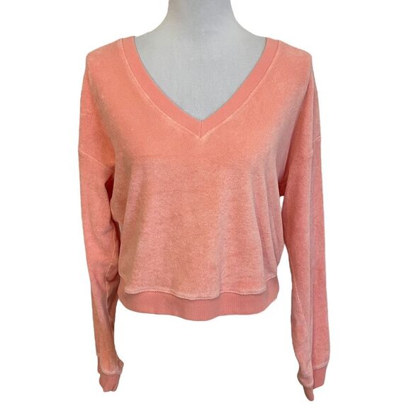 Beyond Yoga Tropez Pullover Peach Blush Crop Sweatshirt Size Small - Picture 1 of 11